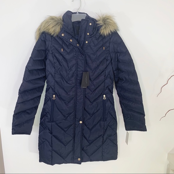 MARC NEW YORK Roxbury Matte Satin Puffer Coat Navy XS NWT - Picture 12 of 15